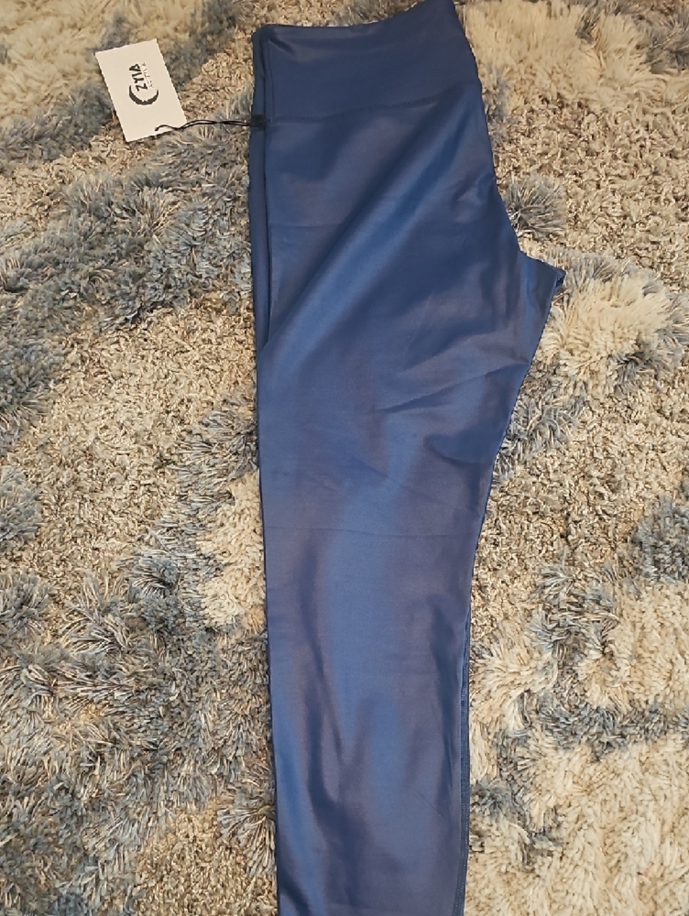 ZYIA Active Blue Metallic Light N Tight Hi Rise Leggings 14-16 - Picture 3 of 4